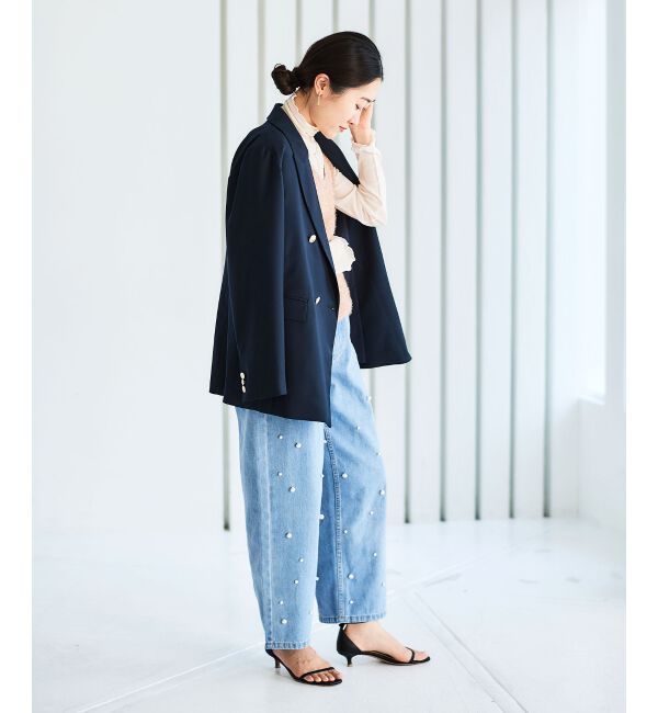 le.coeur blanc「パールデニムパンツ」|デニム|