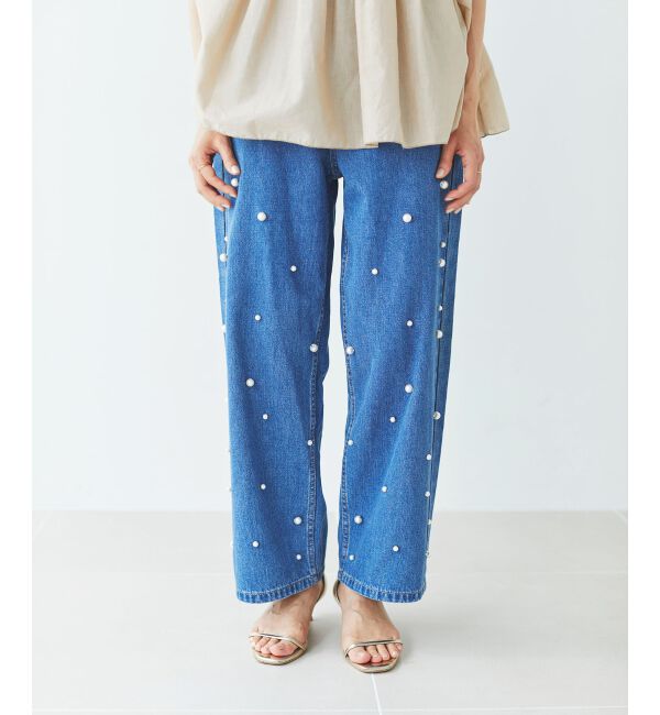 le.coeur blanc「パールデニムパンツ」|デニム|