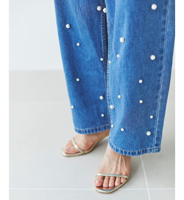 le.coeur blanc「パールデニムパンツ」|デニム|