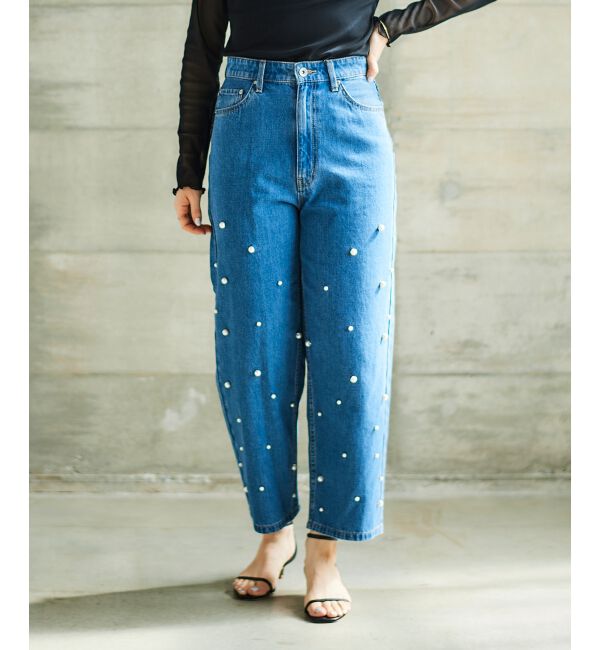 le.coeur blanc「パールデニムパンツ」|デニム|