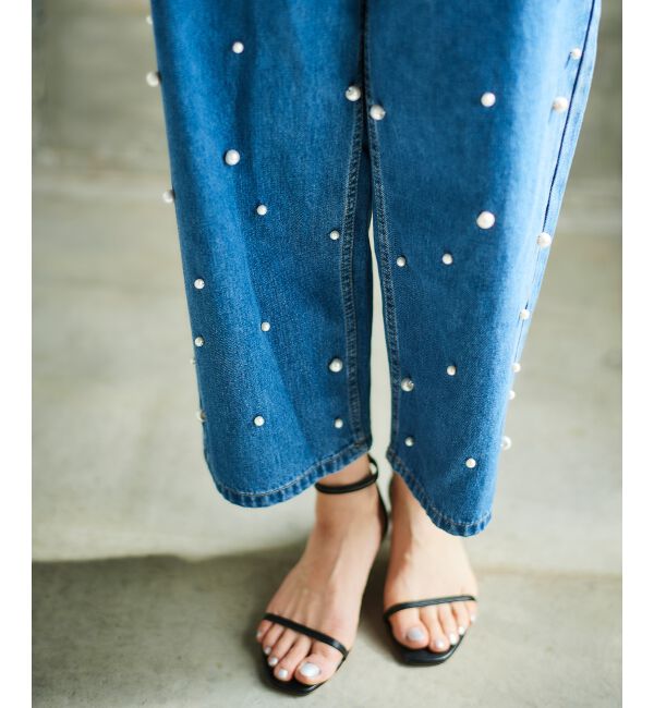 le.coeur blanc「パールデニムパンツ」|デニム|