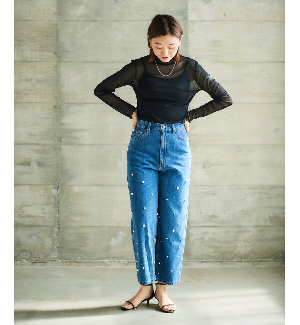 le.coeur blanc「パールデニムパンツ」|デニム|