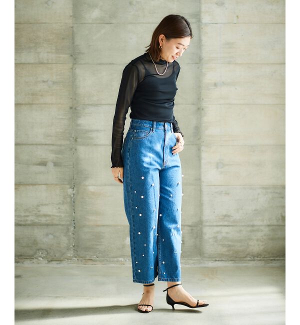 le.coeur blanc「パールデニムパンツ」|デニム|