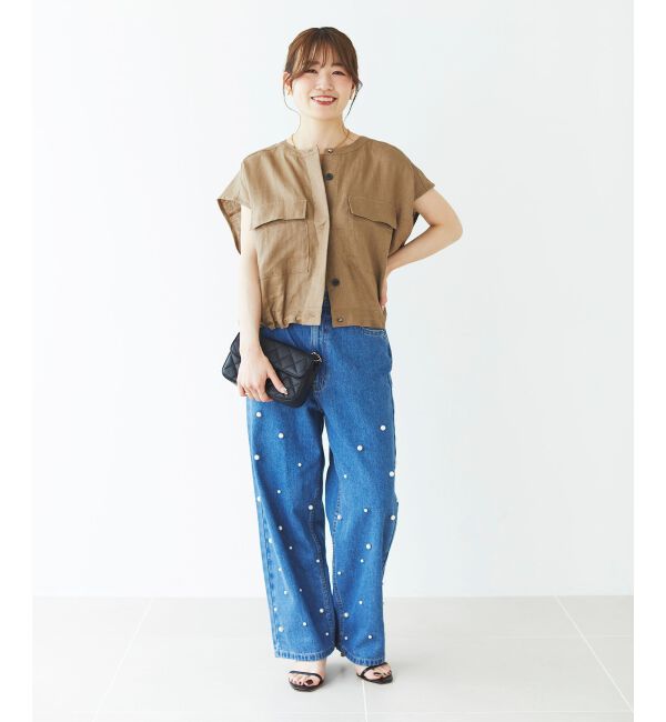 le.coeur blanc「パールデニムパンツ」|デニム|