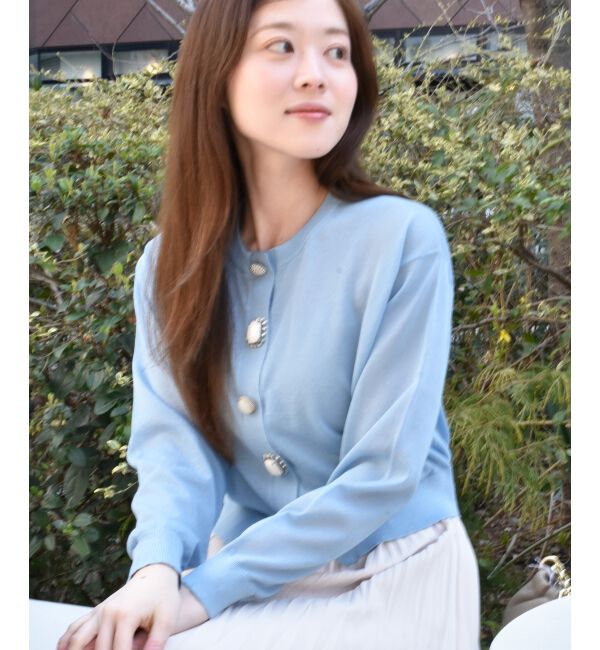  「《手洗い可能》TORRAZZO DONNAビジュー釦カーデ」|カーディガン|