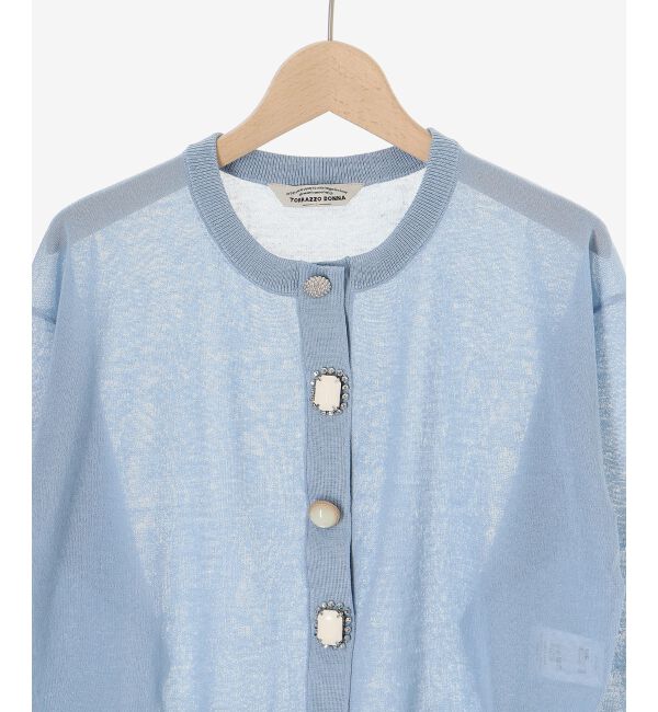  「《手洗い可能》TORRAZZO DONNAビジュー釦カーデ」|カーディガン|