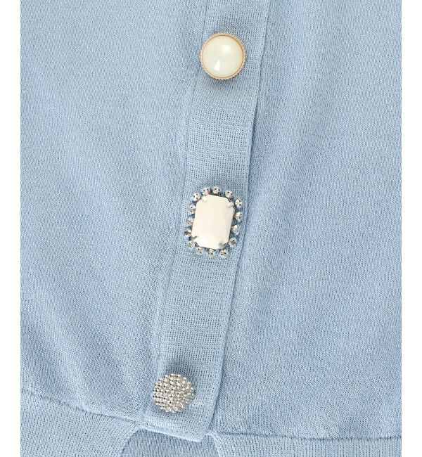  「《手洗い可能》TORRAZZO DONNAビジュー釦カーデ」|カーディガン|