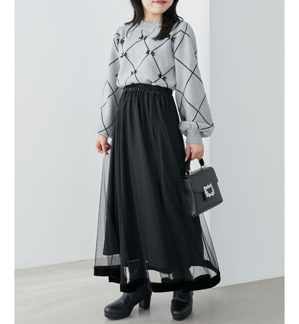 MAJESTICLEGON「プチリボンビジューニット」|ニット・セーター|