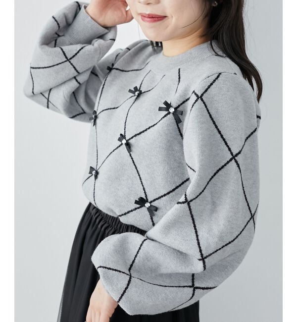 MAJESTICLEGON「プチリボンビジューニット」|ニット・セーター|