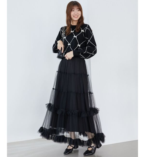 MAJESTICLEGON「プチリボンビジューニット」|ニット・セーター|