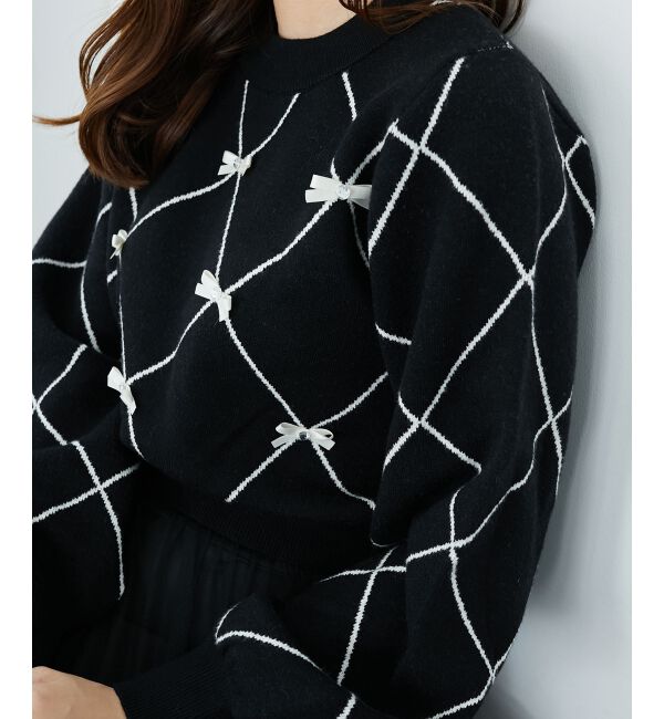 MAJESTICLEGON「プチリボンビジューニット」|ニット・セーター|