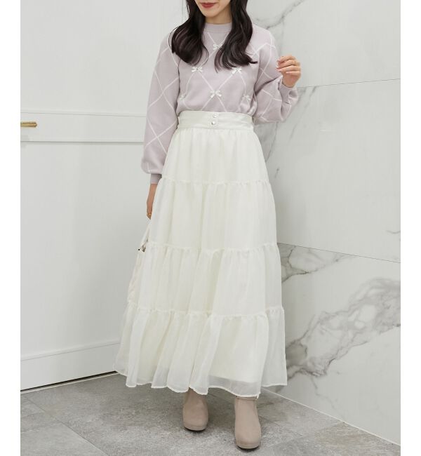 MAJESTICLEGON「プチリボンビジューニット」|ニット・セーター|