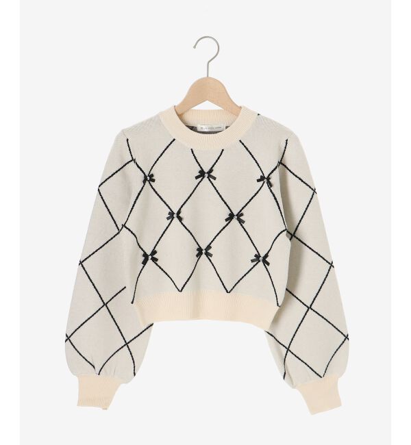 MAJESTICLEGON「プチリボンビジューニット」|ニット・セーター|