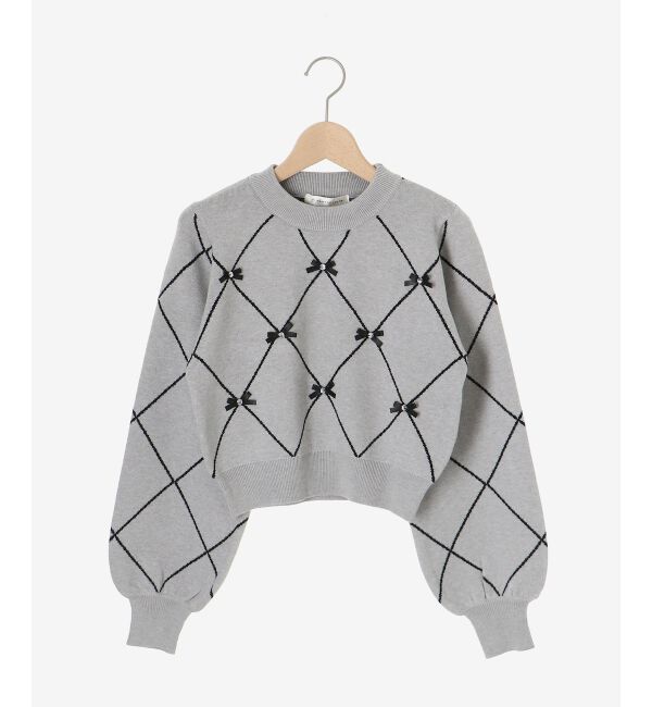 MAJESTICLEGON「プチリボンビジューニット」|ニット・セーター|