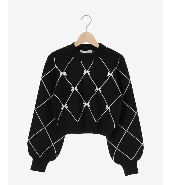 MAJESTICLEGON「プチリボンビジューニット」|ニット・セーター|