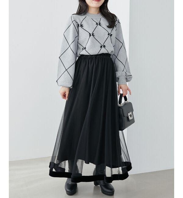 MAJESTICLEGON「プチリボンビジューニット」|ニット・セーター|