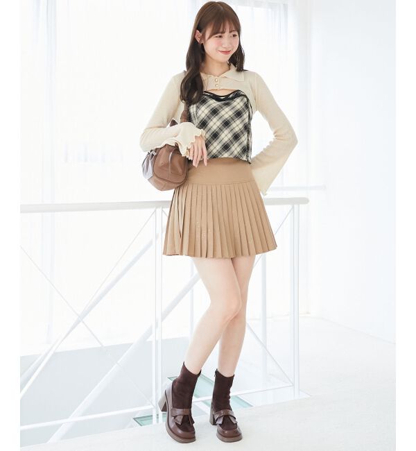  「バイカラーキャミ＆ショートボレロセット」|ニット・セーター|