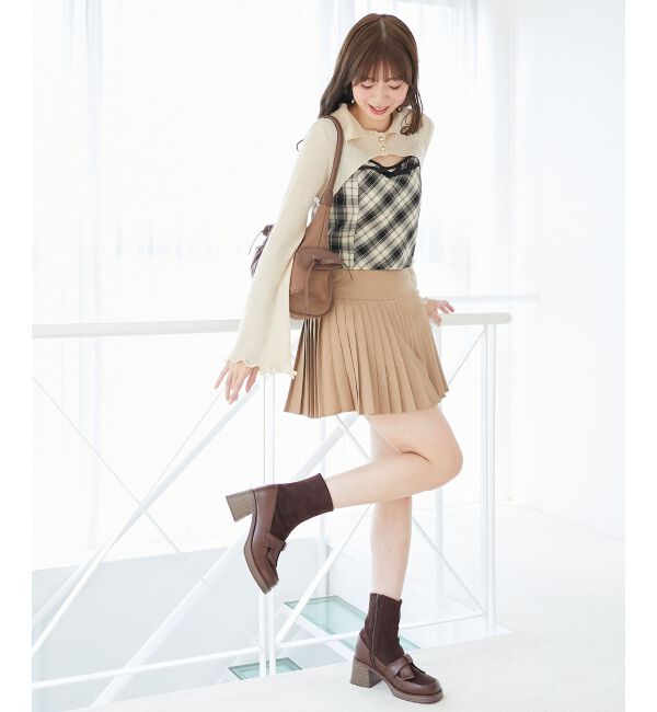  「バイカラーキャミ＆ショートボレロセット」|ニット・セーター|