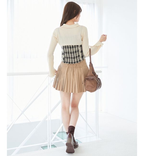  「バイカラーキャミ＆ショートボレロセット」|ニット・セーター|