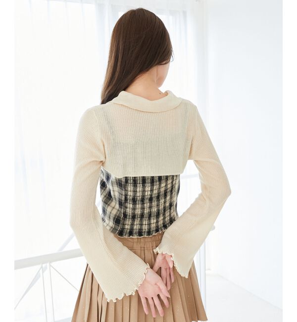  「バイカラーキャミ＆ショートボレロセット」|ニット・セーター|
