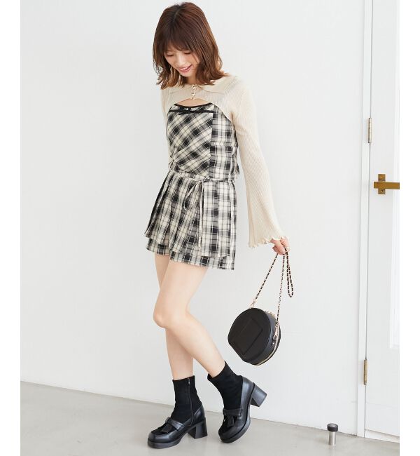  「バイカラーキャミ＆ショートボレロセット」|ニット・セーター|