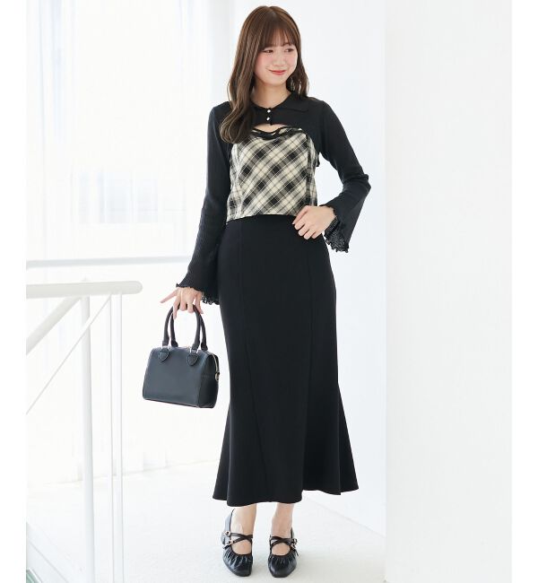  「バイカラーキャミ＆ショートボレロセット」|ニット・セーター|