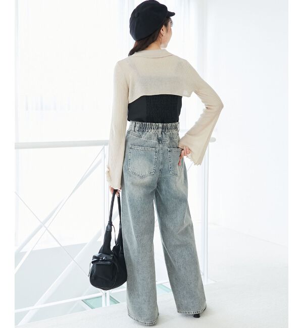  「バイカラーキャミ＆ショートボレロセット」|ニット・セーター|