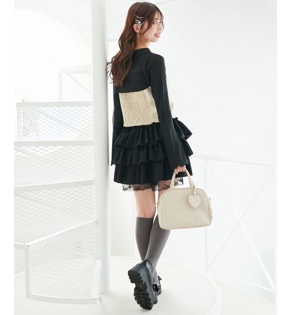  「バイカラーキャミ＆ショートボレロセット」|ニット・セーター|