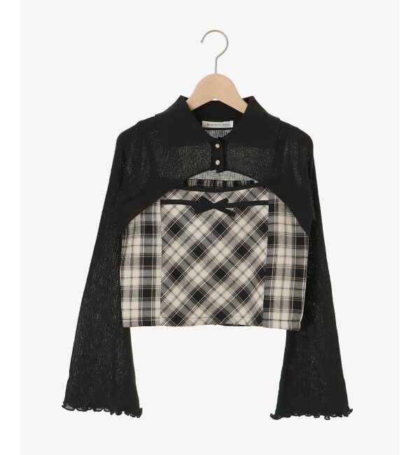  「バイカラーキャミ＆ショートボレロセット」|ニット・セーター|