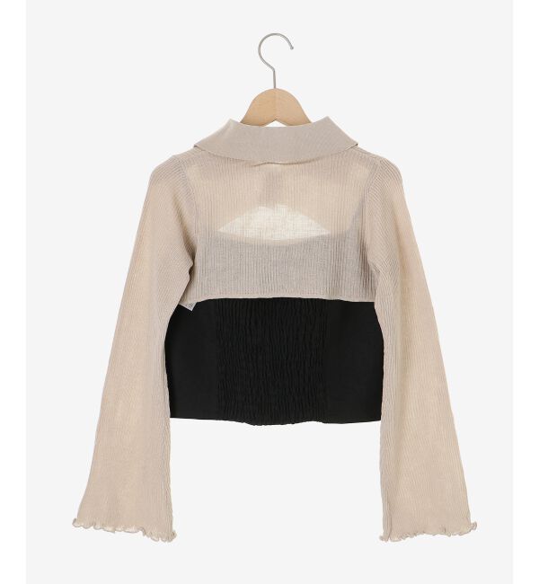  「バイカラーキャミ＆ショートボレロセット」|ニット・セーター|