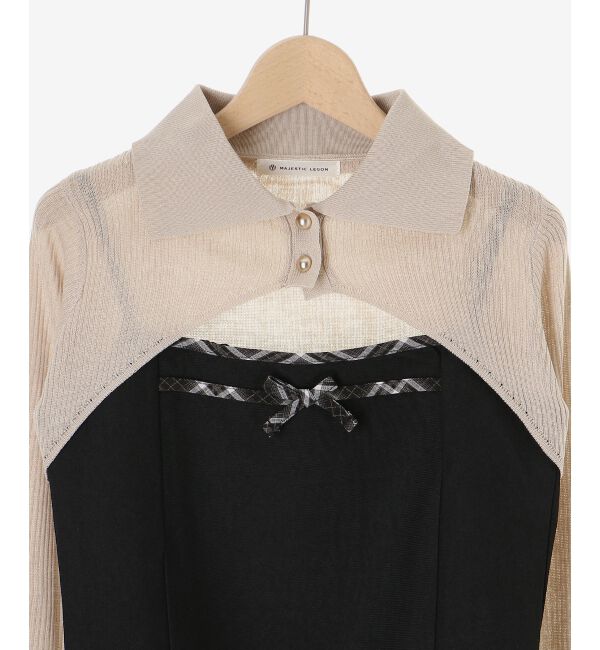  「バイカラーキャミ＆ショートボレロセット」|ニット・セーター|