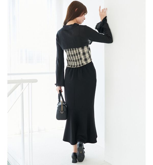  「バイカラーキャミ＆ショートボレロセット」|ニット・セーター|