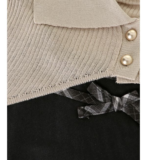  「バイカラーキャミ＆ショートボレロセット」|ニット・セーター|