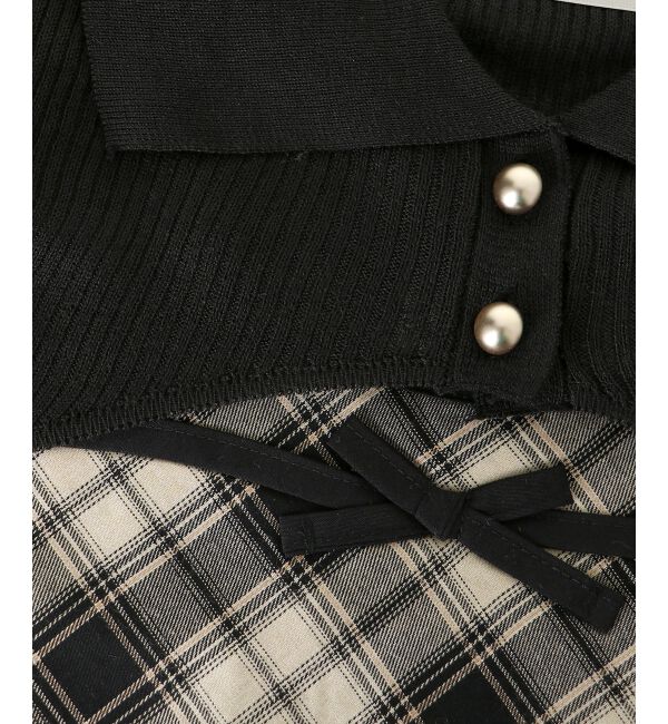  「バイカラーキャミ＆ショートボレロセット」|ニット・セーター|