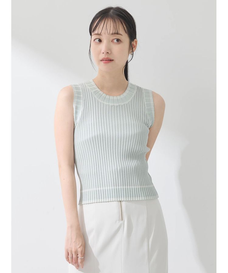 earth music&ecology「ノースリーブラインニットプルオーバー」|ニット・セーター|