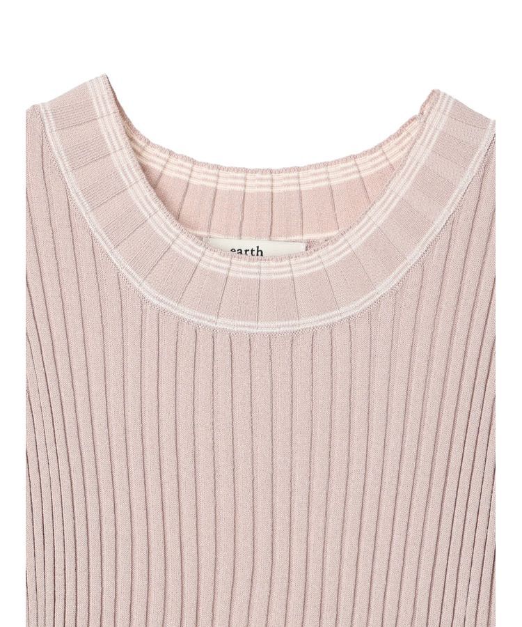 earth music&ecology「ノースリーブラインニットプルオーバー」|ニット・セーター|