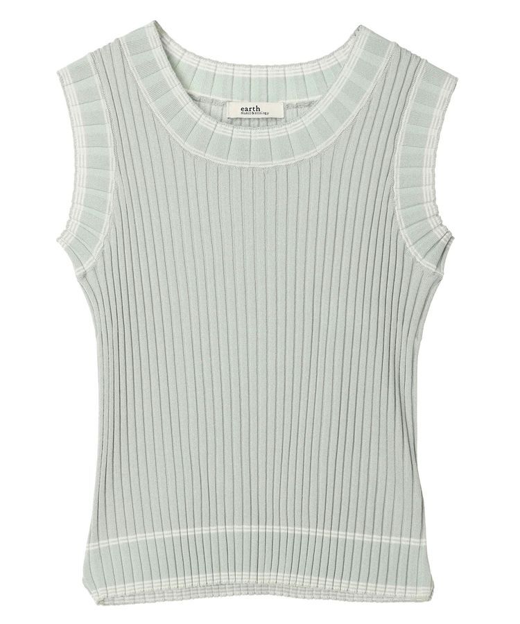 earth music&ecology「ノースリーブラインニットプルオーバー」|ニット・セーター|