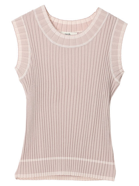 earth music&ecology「ノースリーブラインニットプルオーバー」|ニット・セーター|