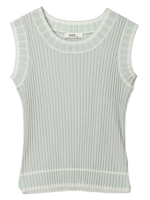 earth music&ecology「ノースリーブラインニットプルオーバー」|ニット・セーター|