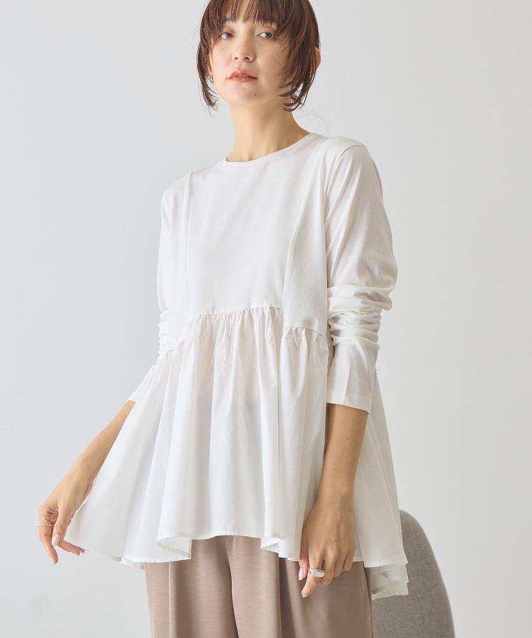 AMERICAN HOLIC「布帛切替ペプラムプルオーバー」|Tシャツ・カットソー|