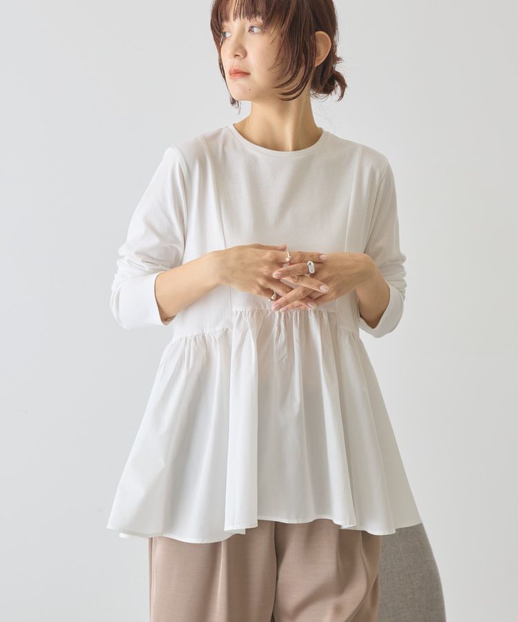 AMERICAN HOLIC「布帛切替ペプラムプルオーバー」|Tシャツ・カットソー|