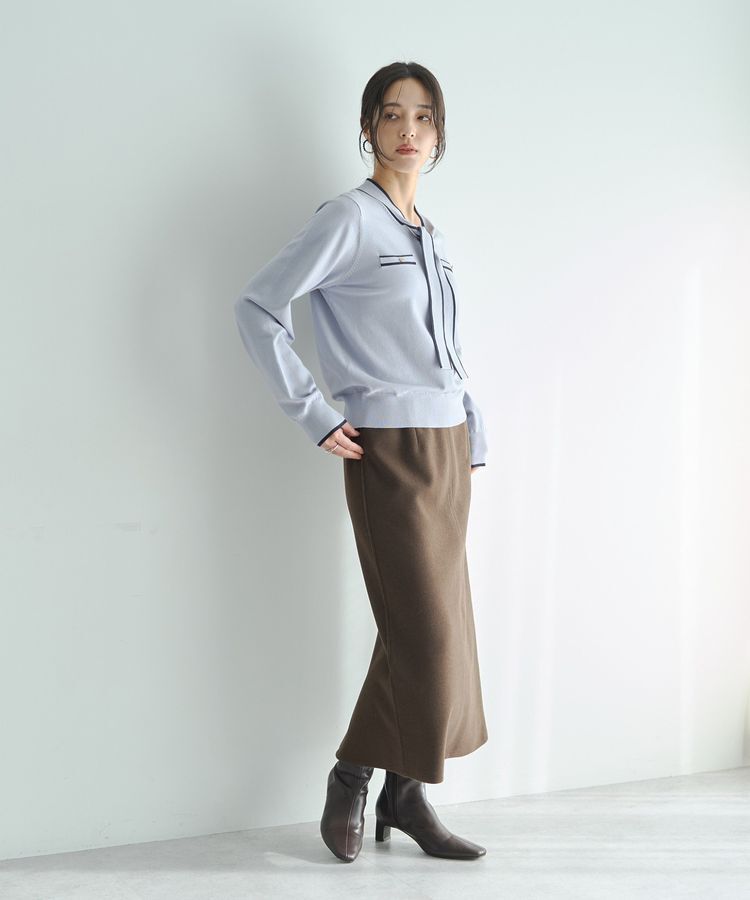 YECCA VECCA「配色ボウタイニット」|ニット・セーター|