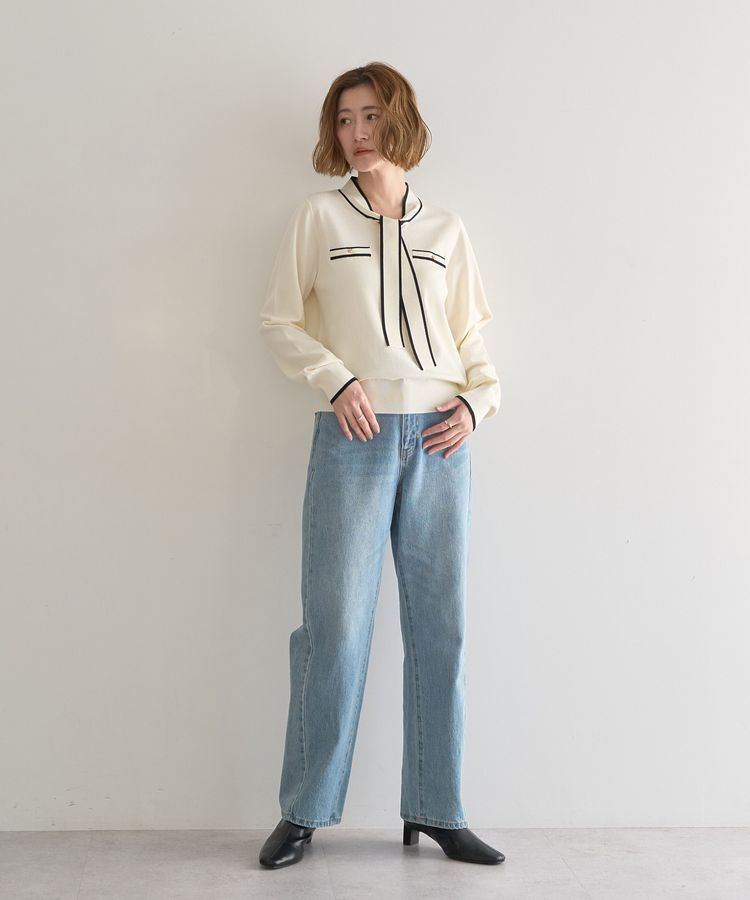 YECCA VECCA「配色ボウタイニット」|ニット・セーター|