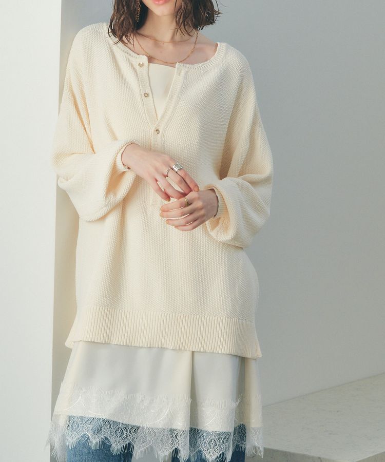 YECCA VECCA「2wayヘンリーネックルーズニット」|ニット・セーター|