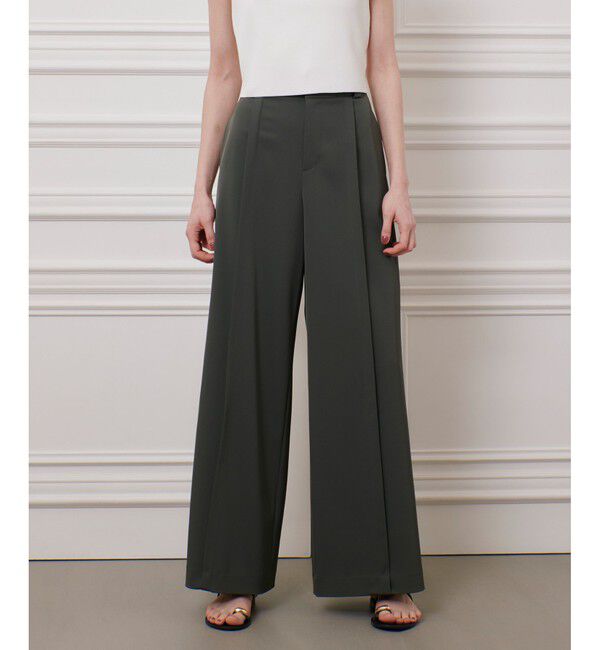 LOULOU WILLOUGHBY「【LOULOU WILLOUGHBY】タックステッチワイドパンツ」|その他|カーキ