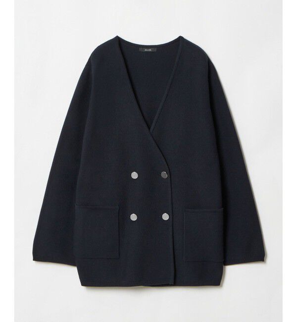 allureville「セミダブルガーターニットジャケット」|ノーカラージャケット|