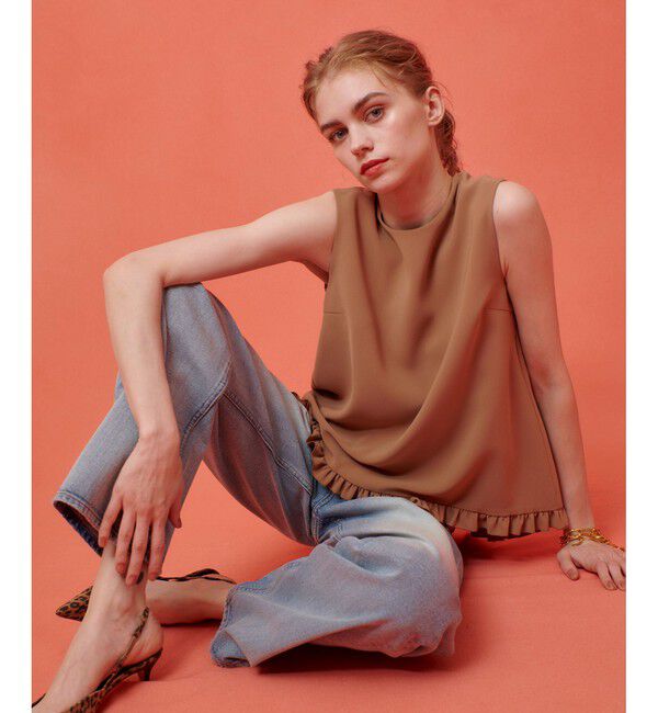 LOULOU WILLOUGHBY「【LOULOU WILLOUGHBY】パールネックレス付きフリルブラウス」|シャツ・ブラウス|