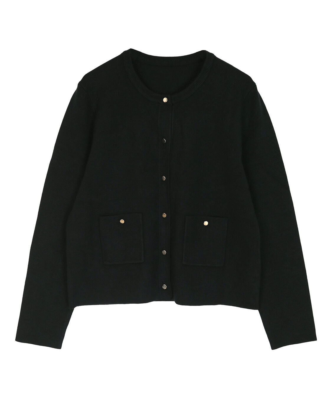 ur's「ゴールド釦ポケットデザインニットジャケット」|ニット・セーター|