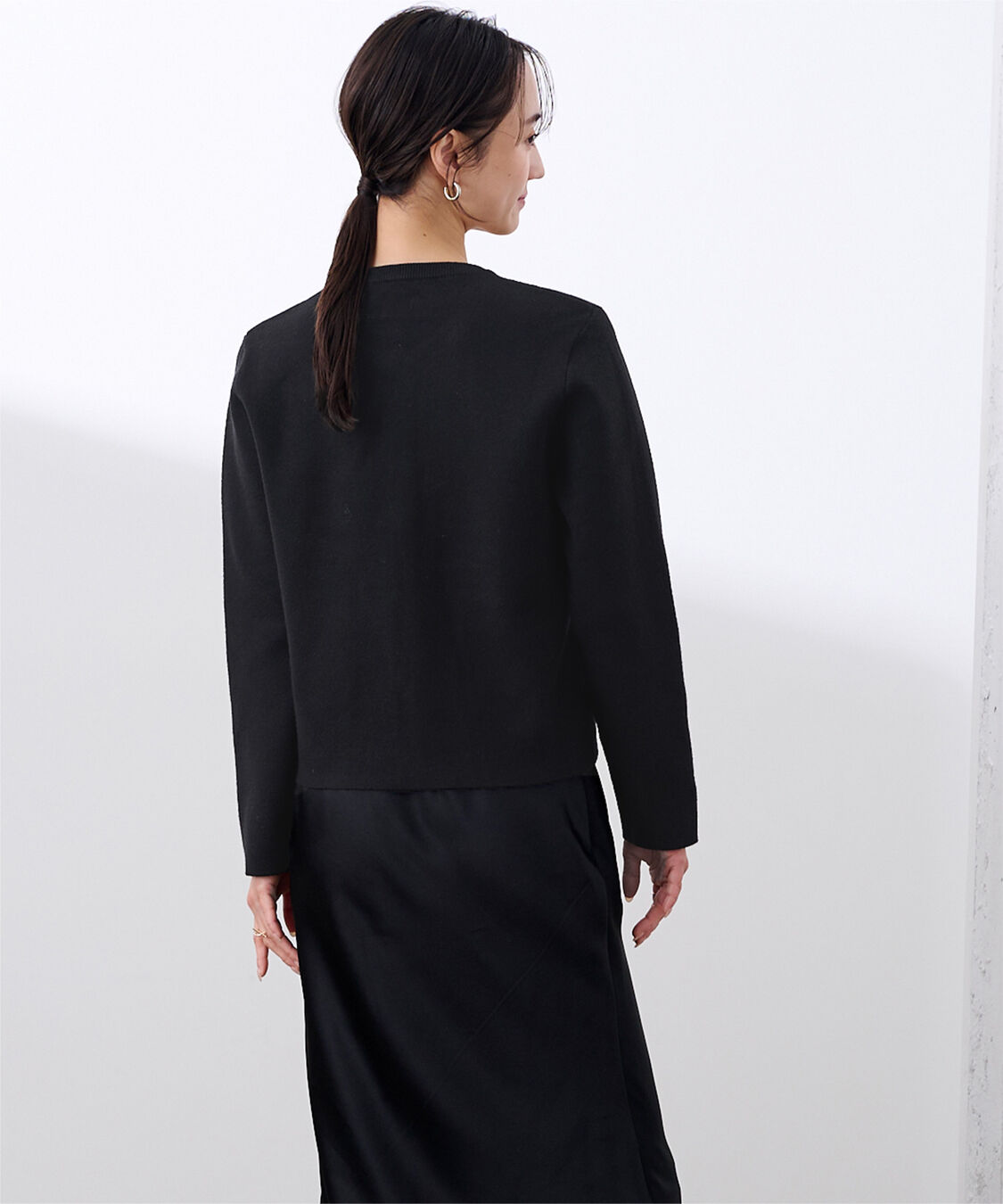 ur's「ゴールド釦ポケットデザインニットジャケット」|ニット・セーター|