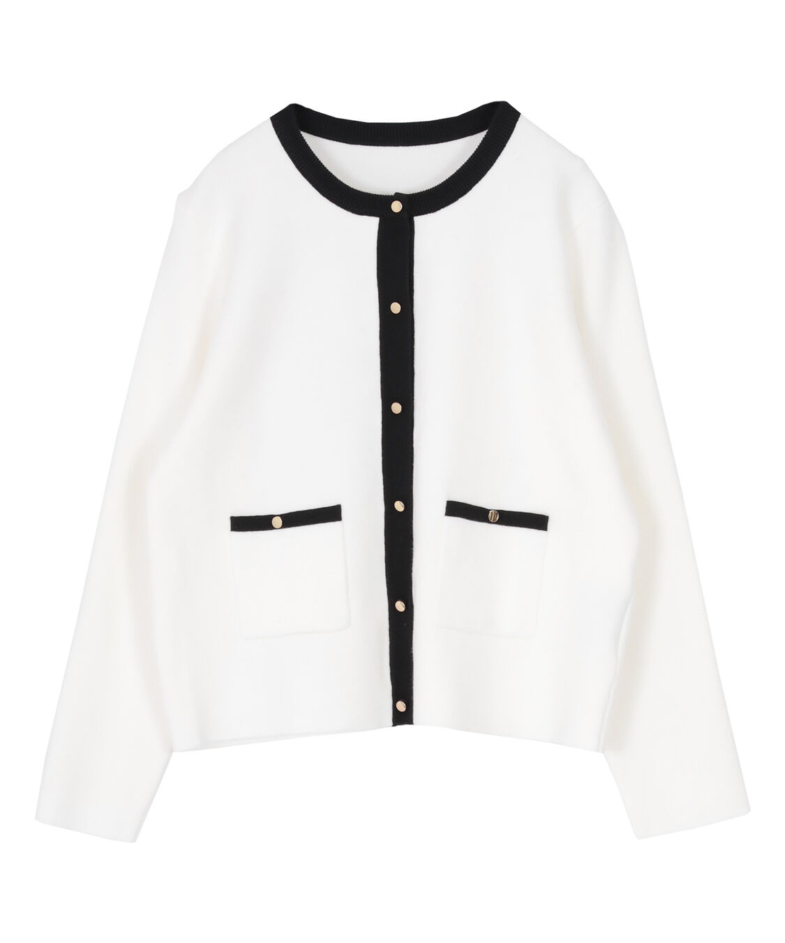 ur's「ゴールド釦ポケットデザインニットジャケット」|ニット・セーター|